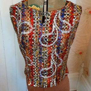 Vintage lurex bodice shirt